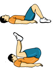 Elevación de piernas flexionadas desde el suelo